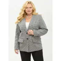 Пиджак Your Size 2265/170 Черно-белый в «гусиную лапку»