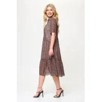 Платье Talia Fashion 424 геометрический принт в черно- коричневых тонах.