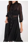 Платье I3I Fashion 102/1 черное в белый горошек