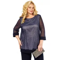 Блузка Элль-Стиль 2435/1 а темно-синий