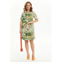 Платье Condra Deluxe 10216 бежево-зеленый