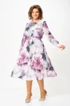 Платье Swallow 876.1 дымчато-лиловый, принт «цветы»