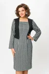 Платье Swallow 866 чёрный/чёрно-белая гусиная лапка
