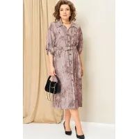 Платье Volna 1408 серо-персиковый