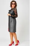 Платье Eva Grant 7284C графит+черный