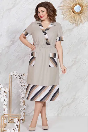 Платье Mira Fashion 5091 бежевый Платье Mira Fashion 5091 бежевый