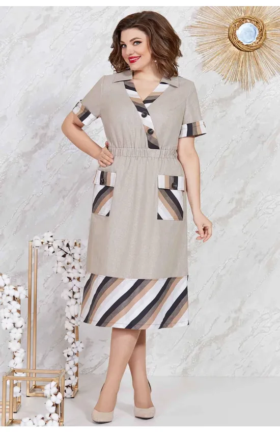 Платье Mira Fashion 5091 бежевый