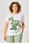 Блузка Rumoda 2259 белый_зеленый