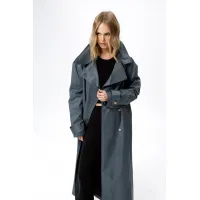 Плащ Pirs 6214 серо-бирюзовый