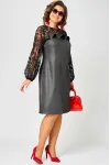 Платье Eva Grant 7284C графит+черный