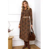 Платье Agatti 5824 коричневый принт