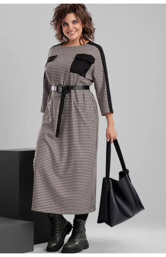 Платье Deesses 1189 бежево-черный