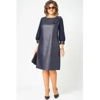 Платье Eva Grant 7310D синий баклажан