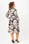 Платье Swallow 707.2 чёрный/принт «бежево-молочные пионы» Платье Swallow 707.2 чёрный/принт «бежево-молочные пионы»