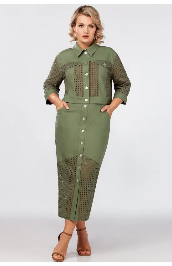 Костюм Mira Fashion 5541-2 приглушенно-зеленый
