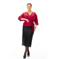 Костюм T&N 7706 бордо блеск и черный