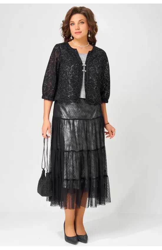 Костюм FITA 4141 Сафира черно-серебристый