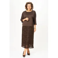 Костюм Кокетка и К 1334 коричневый