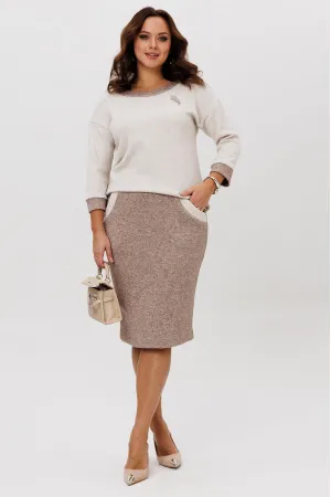 Костюм Галеан Cтиль 786-2 коричневый с бежевым