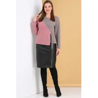 Костюм Тэнси серо-бирюзовый+экокожа