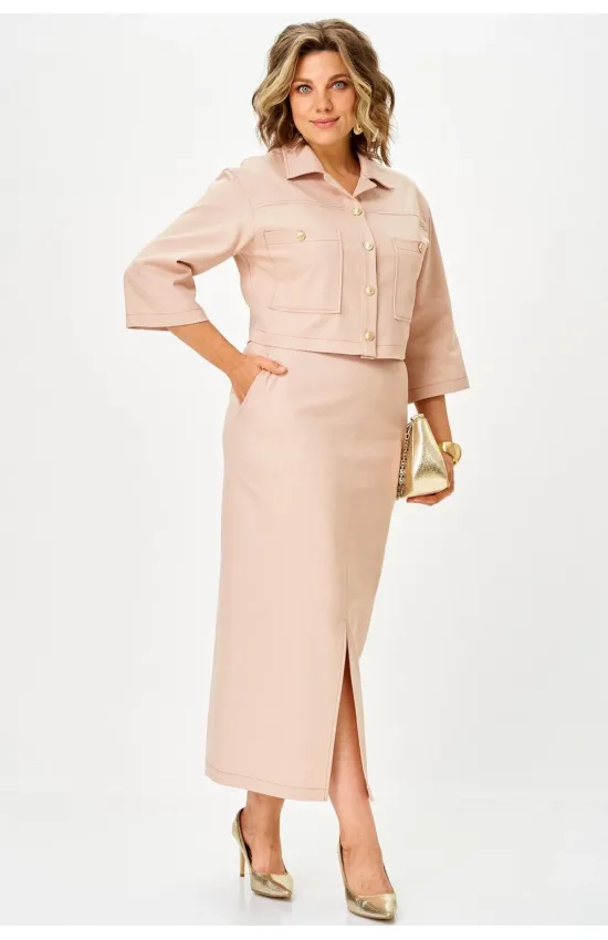 Костюм Svetlana Style 2381 бежевый джинс