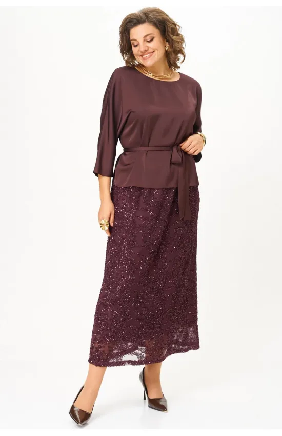 Костюм Кокетка и К 1334-1 бордовый