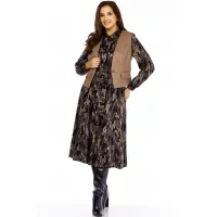 Костюм Милора-стиль 1380/1 черный + капучино (штрихи) Костюм Милора-стиль 1380/1 черный + капучино (штрихи)