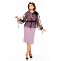 Костюм Ольга Стиль С973 пудрово-розовый-черный