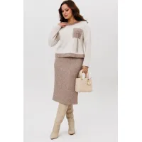 Костюм Галеан Cтиль 993 коричневый с бежевым