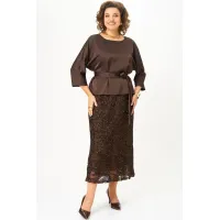 Костюм Кокетка и К 1334 коричневый