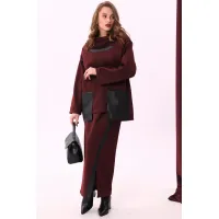 Костюм NikVa клетка серый+бордо+чёрный