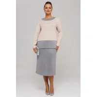 Костюм Галеан Cтиль 994 бежевый с серым