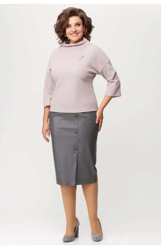 Костюм Карина Делюкс М-1164 пудра, серый