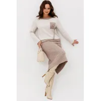 Костюм Галеан Cтиль 993 коричневый с бежевым