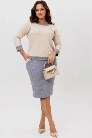 Костюм Галеан Cтиль 786-1 серый с бежевым