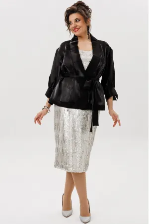 Костюм Mira Fashion 5631 черный+серебро