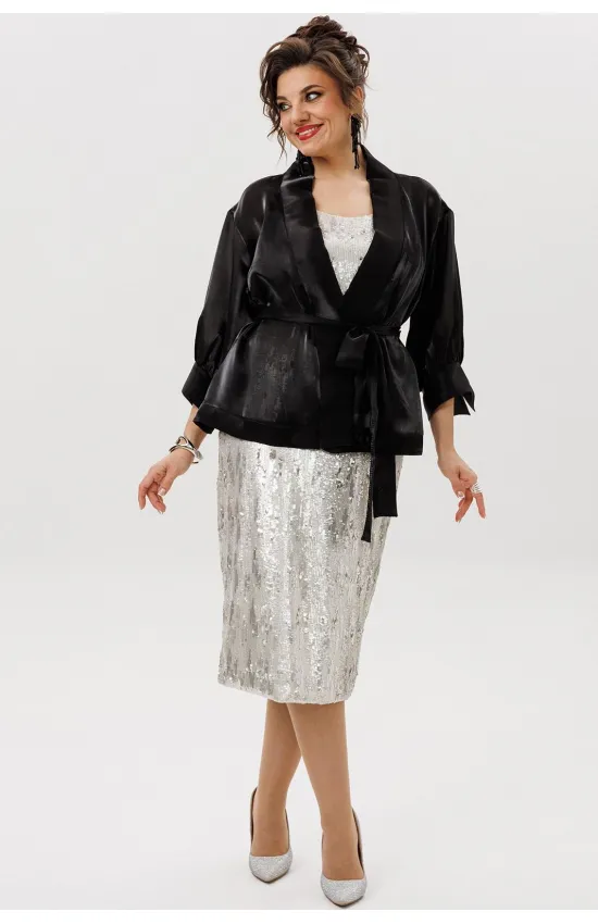 Костюм Mira Fashion 5631 черный+серебро