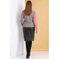 Костюм Тэнси серо-бирюзовый+экокожа