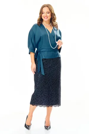 Костюм T&N 7706 синий морской блеск и черный