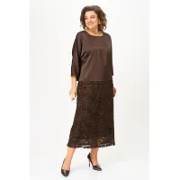 Костюм Кокетка и К 1334 коричневый