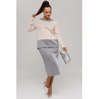 Костюм Галеан Cтиль 994 бежевый с серым