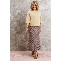Костюм Anastasia 1174 сливочный/клетка