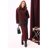 Костюм NikVa клетка серый+бордо+чёрный