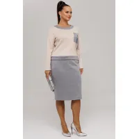 Костюм Галеан Cтиль 993 серый с бежем