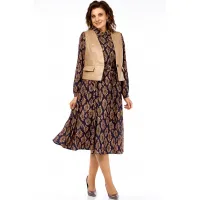 Костюм Милора-стиль 1380/1 черный + капучино (соты) Костюм Милора-стиль 1380/1 черный + капучино (соты)