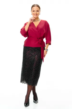 Костюм T&N 7606 бордо блеск и черный