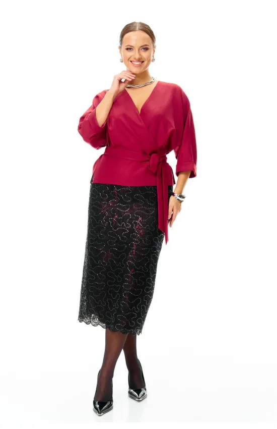 Костюм T&N 7606 бордо блеск и черный
