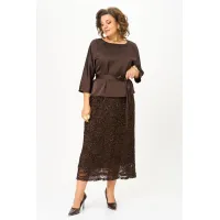 Костюм Кокетка и К 1334 коричневый