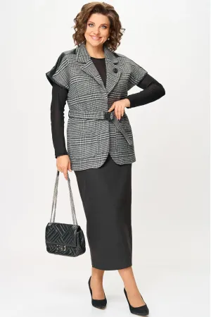 Костюм Michel Chic 1433 серый клетка, черный