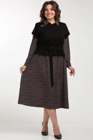 Костюм Милора-стиль бежевый с чёрным